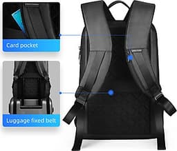 Ba Lô Chống Trộm Chống Nước MARK RYDEN Slim Laptop Backpack Men Thin   Back Pack 15.6 inch Work Man Backpack Business Bag Unisex Black Ultralight