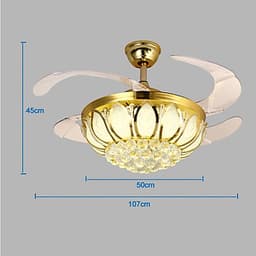 Quạt trần đèn trang trí phòng khách đẹp hiện đại - HLFAN003