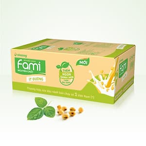 Thùng Sữa đậu nành Fami Nguyên Chất ít đường (200ml x 40 bịch)