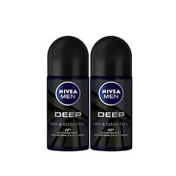 Combo 2 Lăn Ngăn Mùi NIVEA MEN DEEP Than Đen Hoạt Tính 50ml - 80031