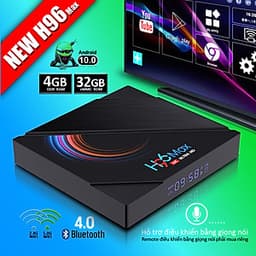 Android tivi box Ram 4G, bộ nhớ 32G, tìm kiếm bằng giọng nói, bluetooth 4.0, băng tần wifi kép, xem phim 4K sắc nét H96MAX