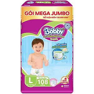 Tã Quần Bobby - Đệm Lưng Thấm Mồ Hôi L108 (108 Miếng)