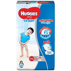Tã Dán Huggies Dry Gói Cực Đại XXL56 (56 Miếng) - Bao Bì Mới