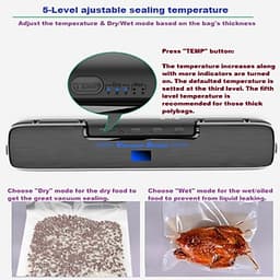 Máy hút chân không khô và ướt cao cấp AP-12X tích hợp 5 chế độ điểu khiển nhiệt độ, hàn được miệng túi dày 5mm, hàn bề ngang túi tối đa túi là 32cm