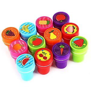 Bộ Con Dấu Đồ Chơi Hình Trái Cây Cho Trẻ Em (12 Cái)