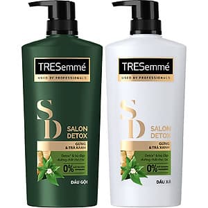 Combo Dầu Gội (640g) Và Dầu Xả (620g) Tresemmé Salon Detox Gừng Và Trà Xanh Detox Tóc Chắc Khỏe