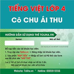 Khóa học TIẾNG VIỆT LỚP 4 - Cô Chu Ái Thu - 03 tháng
