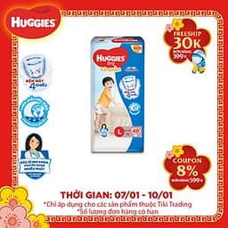 Tã Quần Huggies Dry Gói Đại L48 (48 Miếng) - Bao Bì Mới
