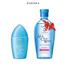 Combo Sữa Chống Nắng Senka Perfect UV Milk 40ml và Nước tẩy trang Senka Micellar Formula White 230ml