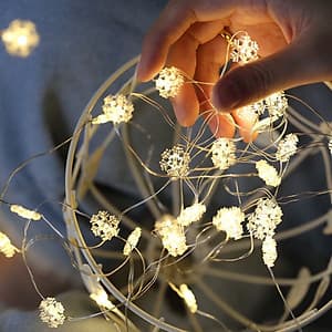 Dây đèn led 30 bóng dài 3m hình Hoa Tuyết trang trí giáng sinh noel phòng ngủ GIVASOLAR-ML3