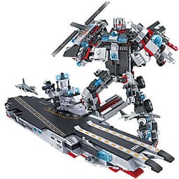 Đồ chơi lắp ráp trẻ em bằng nhựa ABS an toàn -Tàu chiến MECH và SIEU ROBOT BẢO VỆ TRÁI ĐẤT- LEGO STYLE
