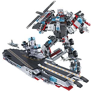 Đồ chơi lắp ráp trẻ em bằng nhựa ABS an toàn -Tàu chiến MECH và SIEU ROBOT BẢO VỆ TRÁI ĐẤT- LEGO STYLE