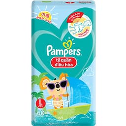 Combo 3 Tã Quần Pampers Điều Hoà Gói Lớn L60 Tặng 1 Túi Nước Giặt Ariel 1.4kg