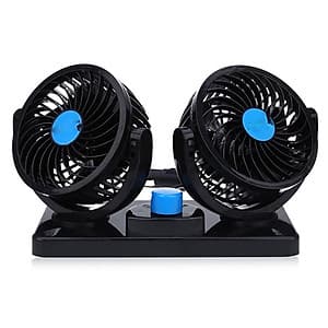 Quạt mini đôi để trên xe ô tô tiện lợi (Giao màu ngẫu nhiên)