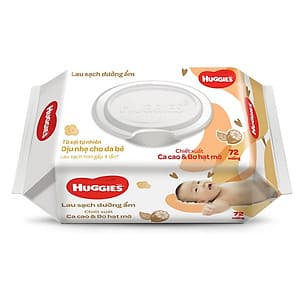 Combo 4 gói Khăn giấy ướt cho trẻ sơ sinh HUGGIES (Gói 72 tờ) - Chiết xuất Cao cao & Bơ hạt mỡ