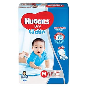 Tã Dán Huggies Dry Gói Đại M48 (48 Miếng) - Bao Bì Mới
