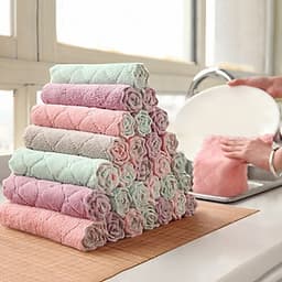 Sét 20 khăn lau 2 mặt siêu thấm- Khăn lau không phai màu không rụng sợi- nhanh khô- Khăn lau bếp, khăn lau kính, lau bát lau tay
