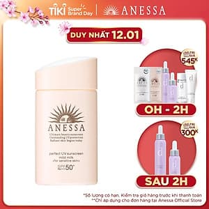 Kem chống nắng dưỡng da dạng sữa dịu nhẹ cho da nhạy cảm và trẻ em Anessa SPF 50+ PA++++ 60ml