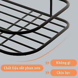 Kệ dán góc tường tam giác đựng đồ nhà tắm, nhà bếp kim loại