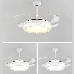 Quạt trần đèn trang trí phòng khách đẹp hiện đại - HLFAN865