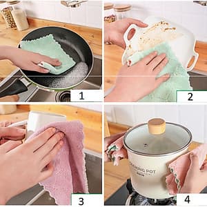 Sét 20 khăn lau 2 mặt siêu thấm- Khăn lau không phai màu không rụng sợi- nhanh khô- Khăn lau bếp, khăn lau kính, lau bát lau tay