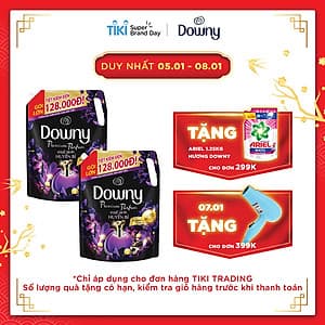 Combo 2 Túi Nước Xả Vải Downy Hương Nước Hoa Huyền Bí (2.3L/ Túi) - Công nghệ nước hoa mới - Lưu hương bền lâu