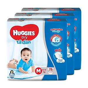 Combo 3 Tã dán HUGGIES DRY JUMBO M76