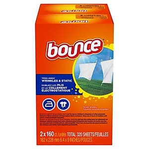 LỐC GIẤY THƠM QUẦN ÁO BOUNCE 160x2 TỜ (TOTAL 320 SHEETS) CỦA MỸ 
