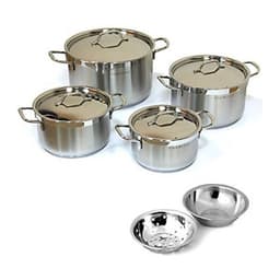Bộ nồi Fivestar inox 304 bếp từ 3 đáy 4 món FS08-CV tặng bộ thau rổ- Hàng Chính hãng