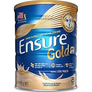 Sữa Bột Abbott Ensure Gold Hương Lúa Mạch Ít Ngọt 850g
