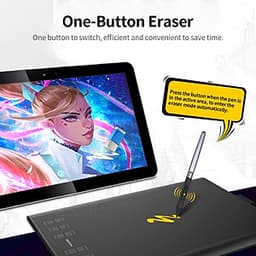Bảng vẽ micro USB Huion H1060P với 12 nút phím cơ đi kèm với bút vẽ lớn không pin