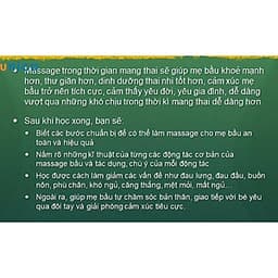  Khóa học MẸ BẦU- Massage dành cho mẹ bầu cùng chuyên gia Bác sĩ Lê Hải- [UNICA.VN