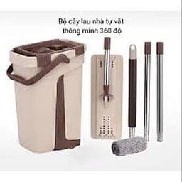 Cây lau nhà tự vắt 2 trong 1 kèm thùng 2 bông lau -giao màu ngâu nhiên DV001