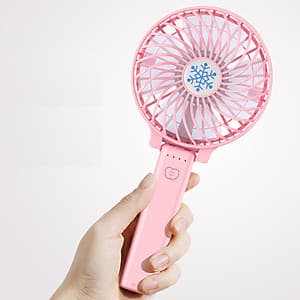 Quạt mini cầm tay sạc điện có đèn có thể gập gọn – Giao màu ngẫu nhiên