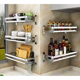 Kệ Đựng Gia Vị Nhà Bếp Tiện Lợi, Giá Treo Dụng Cụ Nhà Bếp Gắn Tường Chất Liệu Thép Không Gỉ Inox Cao Cấp (40cm/60cm)