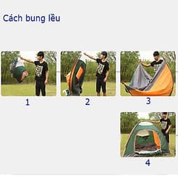 Lều Cắm Trại Lều Du Lịch Tự Bung Gấp Gọn Chống Nước 2-3 Người ( 2x 1.5 x 1.4 m) Giao Màu Ngẫu Nhiên