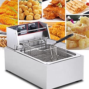 Bếp Chiên Nhúng Điện Cao Cấp ABG Dung Tích 6L, Ngăn Chứa Dầu Có Van Xả , Dùng Để Chiên Thức Ăn - Hàng Chính Hãng 