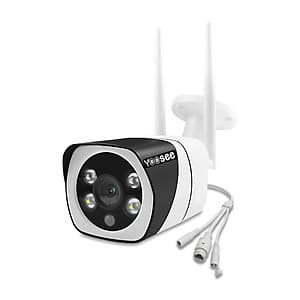Camera IP Wifi Trong nhà Ngoài trời Yoosee 9104A 2 Râu thực FullHD 1080P 2 LED trợ sáng đàm thoại 2 chiều (Trắng) Hàng Nhập Khẩu