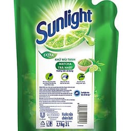 Combo 2 Nước Rửa Chén Sunlight Khử mùi tanh Matcha Trà Nhật (2.1kg x 2)