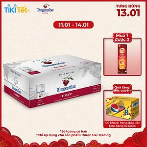 Thùng 24 lon bia Hoegaarden Rosee (330ml/lon)
