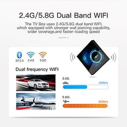 Android Box Android 10, RAM 4G, 32G ROM mạnh mẽ, wifi băng tần kép, bluetooth 5.0,đa năng, mang lại nhiều khung giờ giải trí cùng gia đình T95+TVA00