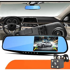 Camera Hành Trình Tích Hợp Gương Chiếu Hậu Blackbox HDR Tặng Kèm Camera Lùi Cao Cấp AZONE