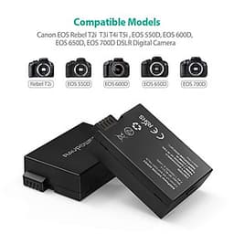 Bộ 2 Pin + Sạc Đôi RAVPower Canon LP-E8 Cho Canon 550D, 600D, 650D, 700D (Hàng Chính Hãng)