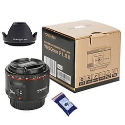 Ống kính Yongnuo 50mm F1.8 II for Canon kèm lens hood và gói hút ẩm- Hàng nhập khẩu