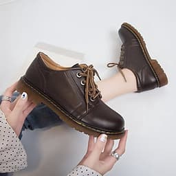 Giày Da Phong Cách Retro Dành Cho Nữ