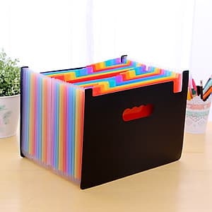 Khay Mở Rộng Sắp Xếp Tài Liệu Giấy A4 Cỡ Lớn Nhiều Màu (24 Ngăn)