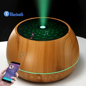 Máy Xông Tinh Dầu Có Loa Bluetooth Kết Nối Với Điện Thoại Nghe Nhạc Cực Hay, Máy Khuếch Tán Tinh Dầu Cho Phòng Lớn Thể Tích 1000ML, Có Remote Điều Khiển Từ Xa và Đèn LED Biến Đổi Màu Cực Đẹp