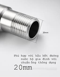 Van Nước 2 cổng xả có điều khiển riêng biệt dạng vòi chia nước. Đường kính van 20mm, Chất liệu bằng Inox 