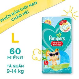 Combo 3 tã Quần Pampers Điều Hoà Gói Lớn L60 (9-14kg)