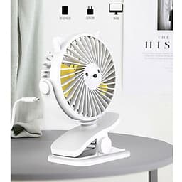 Quạt mini kẹp nôi, bàn tiện lợi, có tích điện giao màu ngẫu nhiên